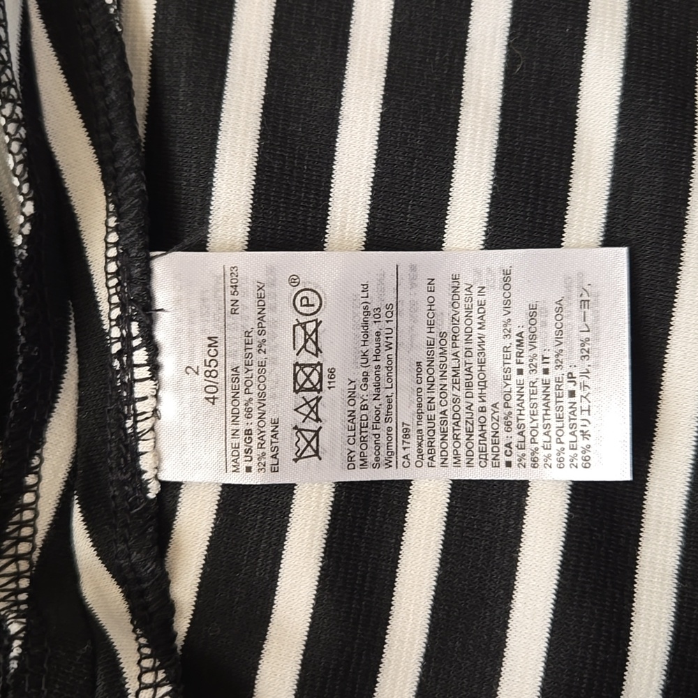 NWT Banana Republic Black/White Stripe Knit Dress Size 2 - Picture 5 of 9
